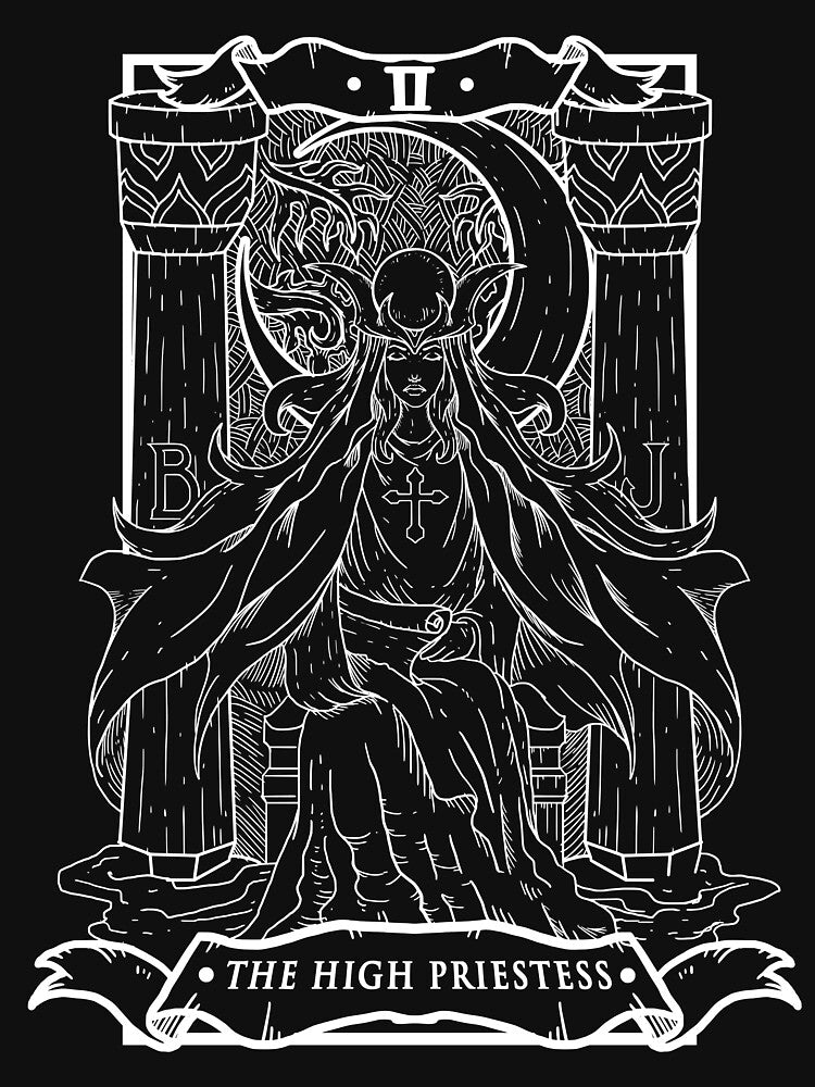 Tarot Card The High Priestess Dark Edition by Fabian Manser T-Shirts, Hoodie, Sweatshirt | BlankRebels.com (Image 3)
