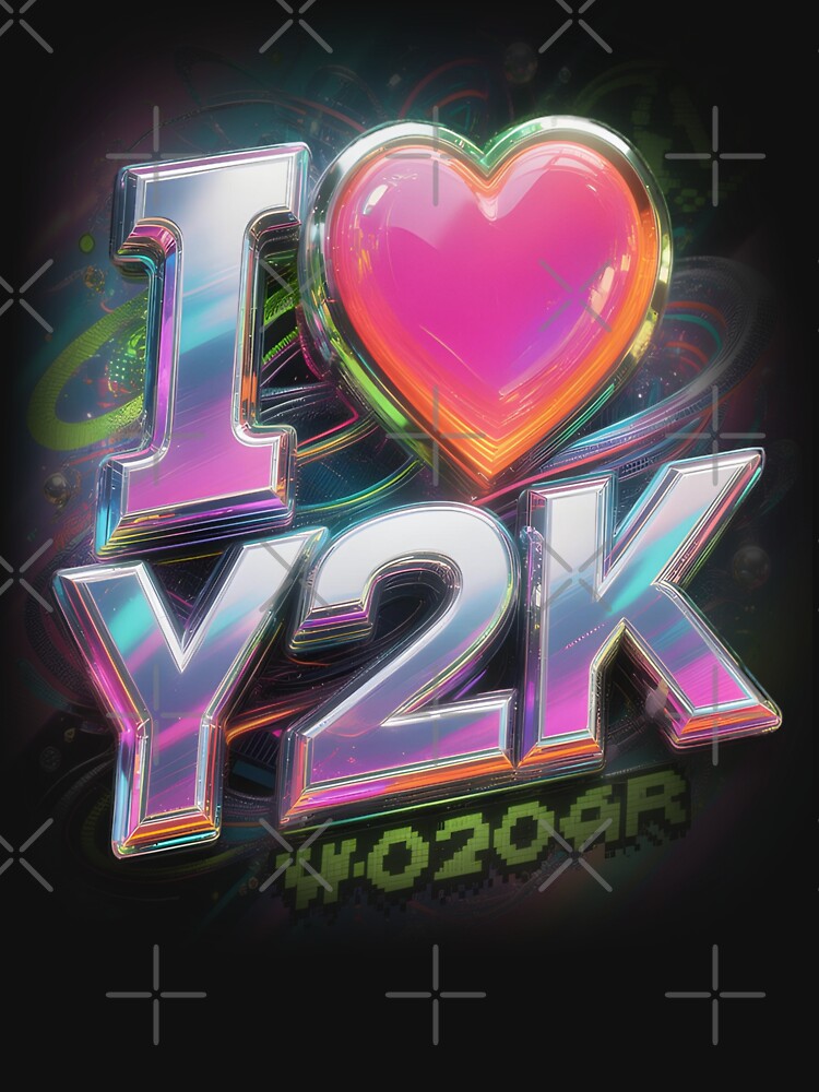 i heart Y2k. 2000's Synthwave Design by WHITE FLAME PRINTS T-Shirts, Hoodie, Sweatshirt | BlankRebels.com (Image 3)