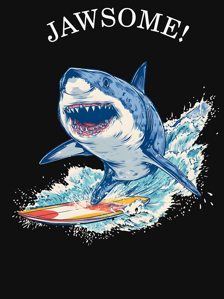 SURFING SHARK - JAWSOME by Danicus666 T-Shirts, Hoodie, Sweatshirt | BlankRebels.com (Image 3)