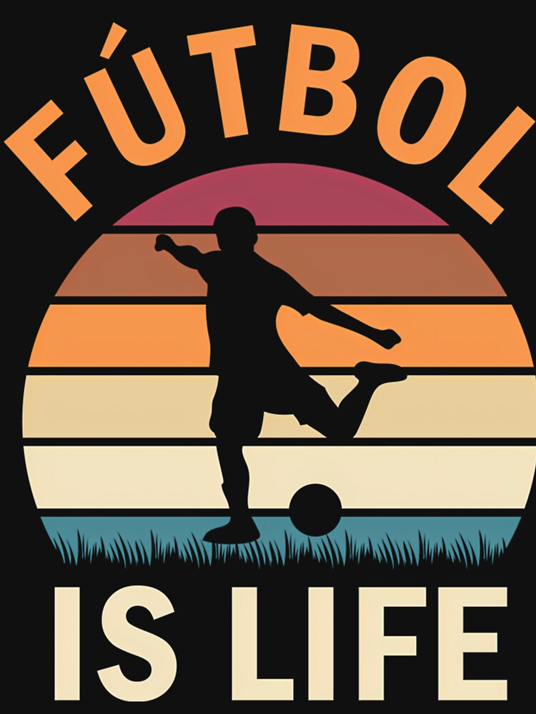 Fútbol Is Life Football and Soccer Lover Vintage Retro Sunset by ClosetSouchon