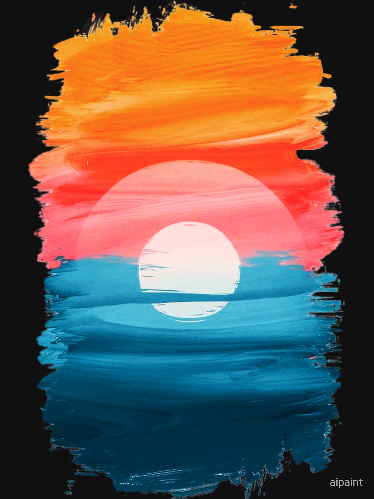 A captivating abstract art piece , showcasing the ephemeral beauty of a sunset. by aipaint T-Shirts, Hoodie,... (Image 3)