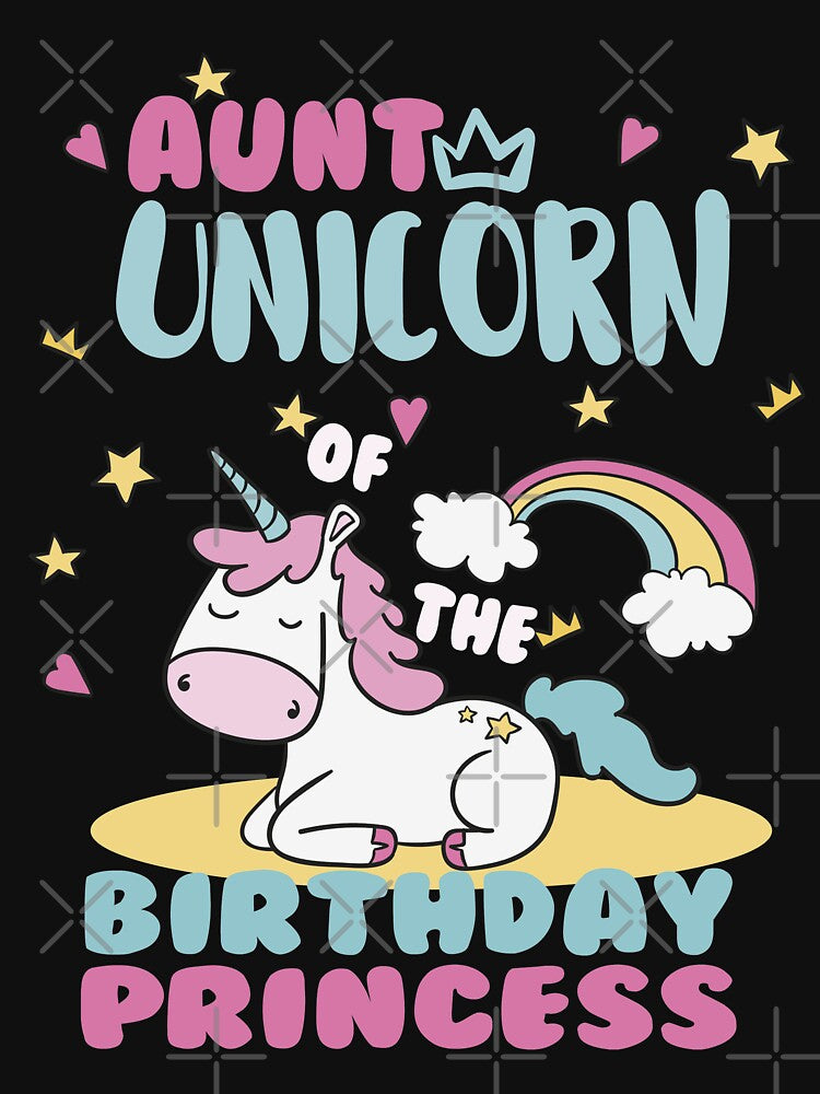 Aunt Of The Birthday Princess Aunt Gift Unicorn Birthday by binly123 T-Shirts, Hoodie, Sweatshirt | BlankRebels.com (Image 3)