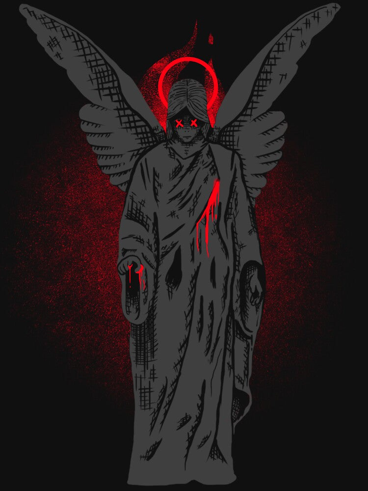 Gothic Angel Wings Tee, Unisex Heavy Cotton T-Shirt, Edgy Graphic Tee, Alternative Fashion, Unique Gift - Streetwear men - Streetwear women by UsandCoDesigns