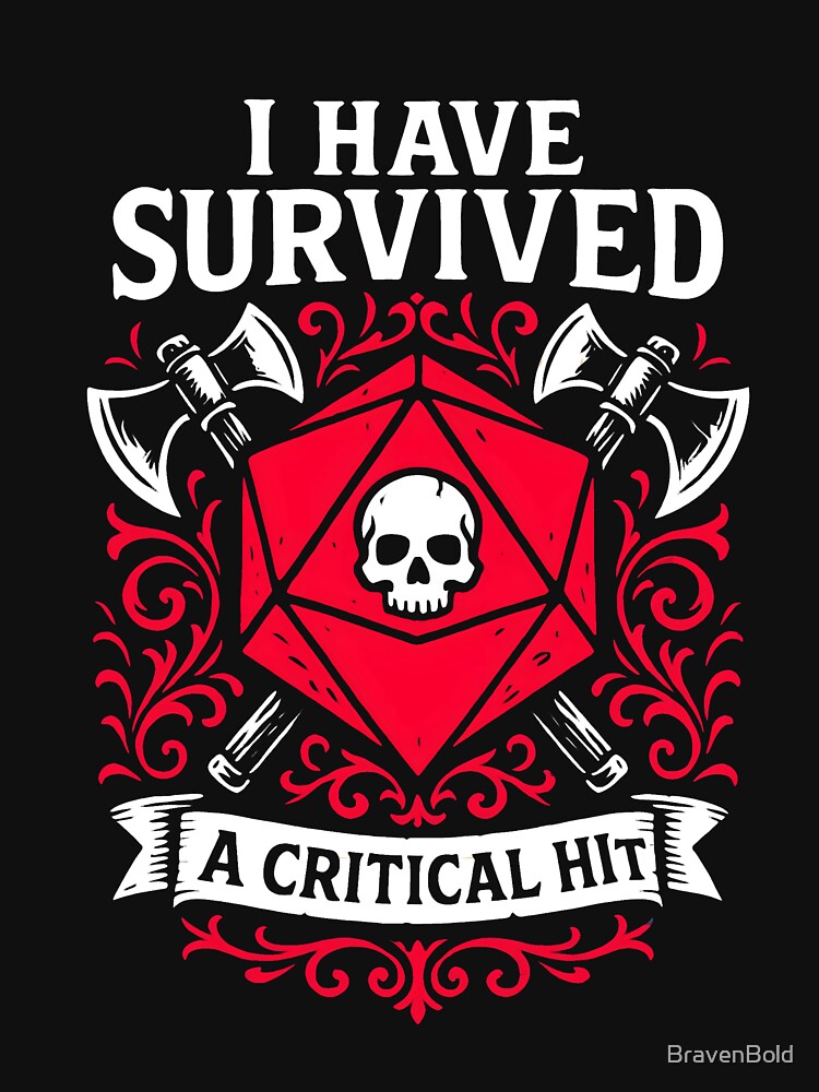 Critical Survivor – RPG Dice Warrior Tee by BravenBold Hoodie, Sweatshirt | BlankRebels.com (Image 3)