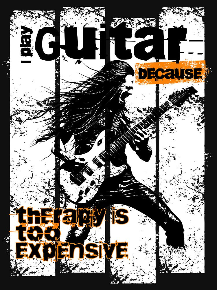 I Play Guitar Because Therapy Is Too Expensive: Guitarist Silhouette - Music Lover Design by DesignedByMarty... (Image 3)
