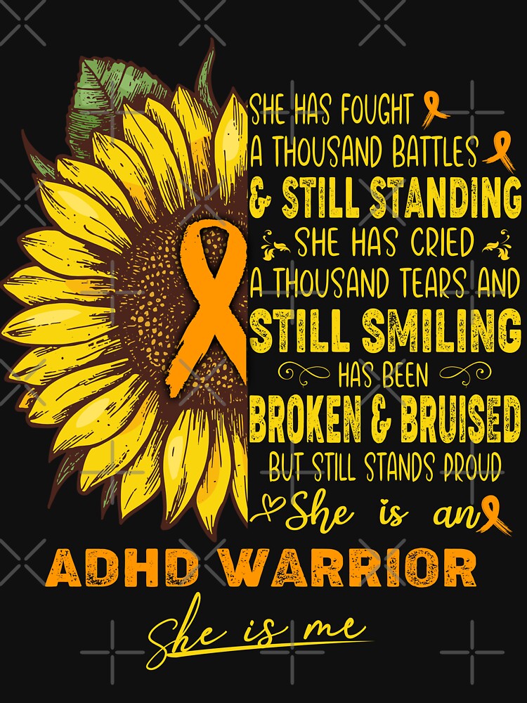 ADHD Awareness - She is An ADHD Warrior SHE IS ME by ArangoaStore T-Shirts, Hoodie, Sweatshirt | BlankRebels.com (Image 2)