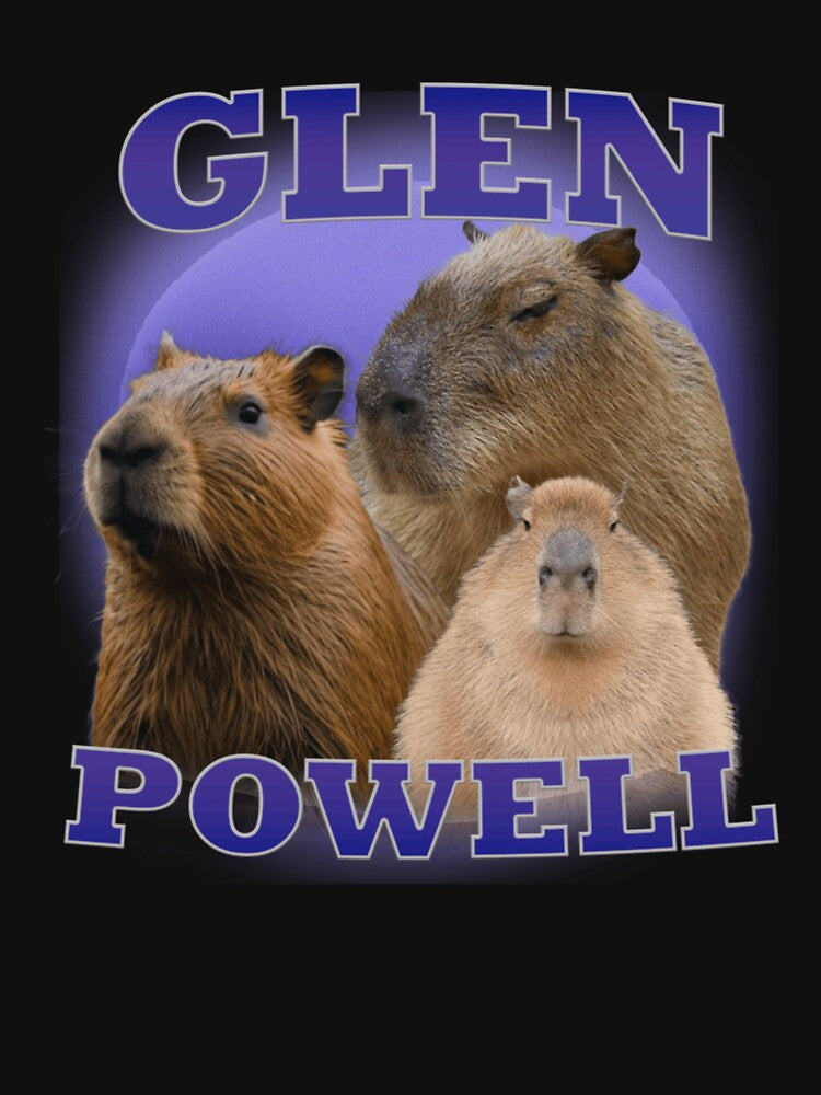 Glen Powell Capybara Meme, Funny Animal Lover Gift by NathanBarbaraa T-Shirts, Hoodie, Sweatshirt | BlankRebels.com (Image 3)