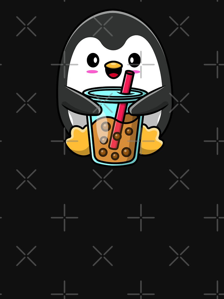 Cute Bubble Tea Lover Penguin Cute Penguin loves bubble tea by Artistusha T-Shirts, Hoodie, Sweatshirt (Image 3)