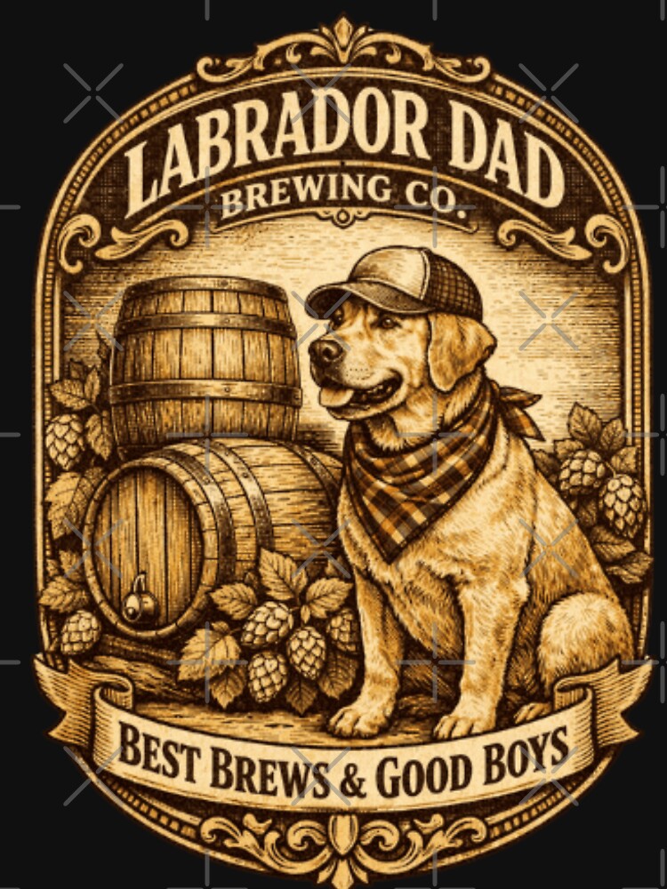 Labrador Dad Brewing Co Vintage Woodcut – Premium Craft Beer Dog Dad Gift by PawPrintCustom T-Shirts, Hoodie,... (Image 3)