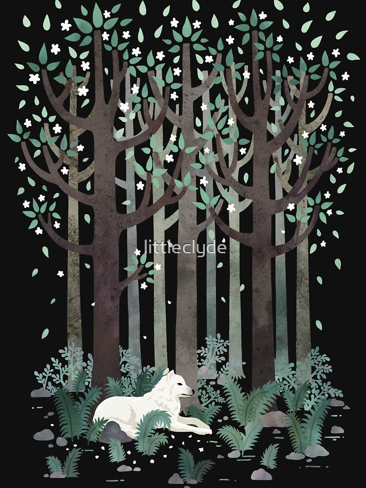 White Wolf in the Woods by littleclyde T-Shirts, Hoodie, Sweatshirt | BlankRebels.com (Image 3)