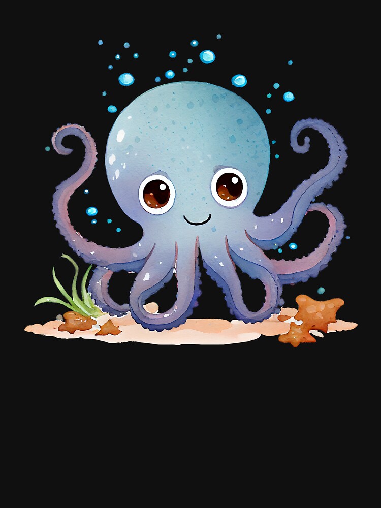 Kawaii Octopus | Cute Under-the-Sea Ocean Animal Illustration for Stickers, Apparel & Home Decor by... (Image 3)