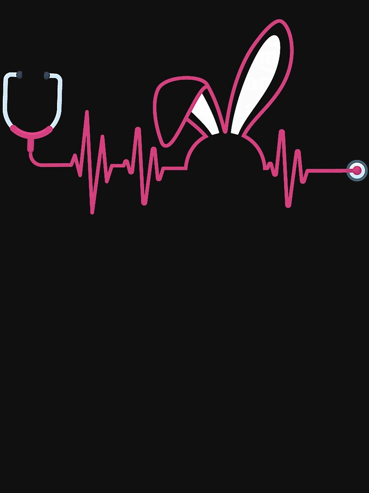 Cute Heartbeat Easter Bunny Nurse Stethoscope by laurelrhodes T-Shirts, Hoodie, Sweatshirt | BlankRebels.com (Image 3)