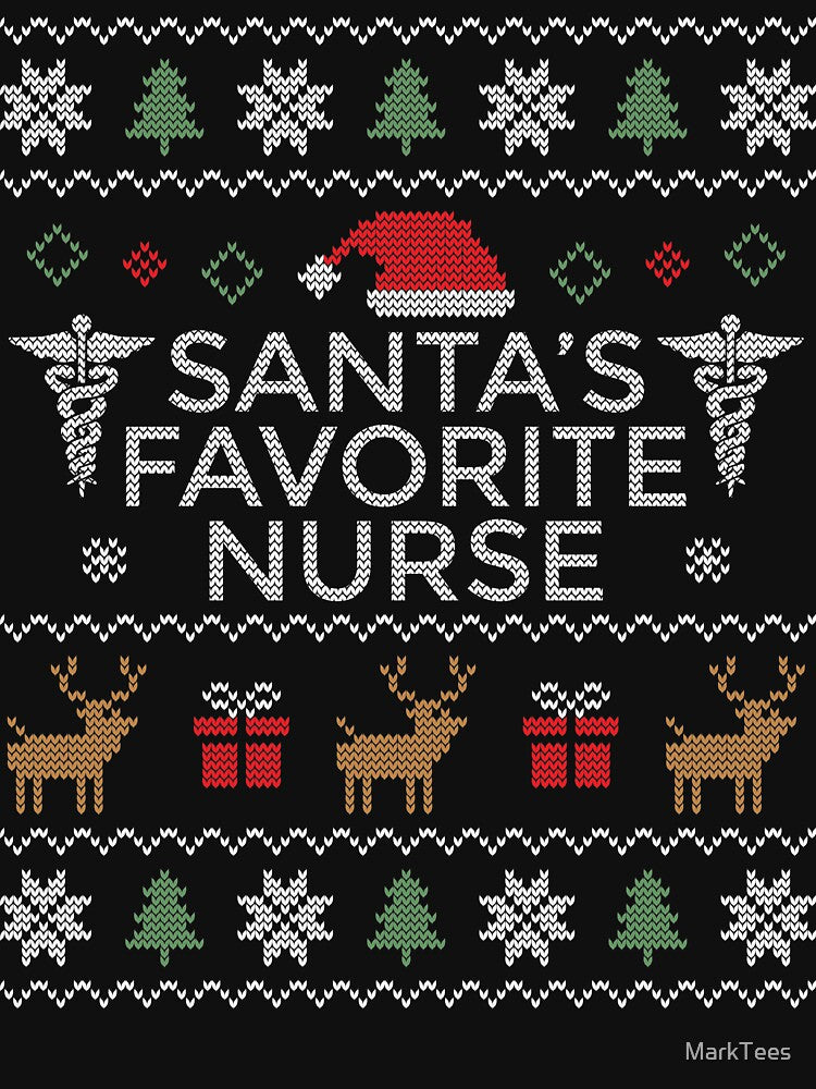 Santa's Favorite Nurse by MarkTees T-Shirts, Hoodie, Sweatshirt | BlankRebels.com (Image 3)