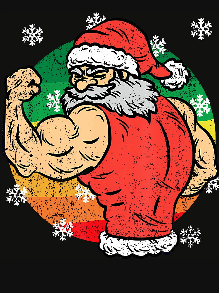 Santa Muscle Christmas 	 X-Mas Gym Fitness Workout by KarlaLeanne T-Shirts, Hoodie, Sweatshirt | BlankRebels.com (Image 3)