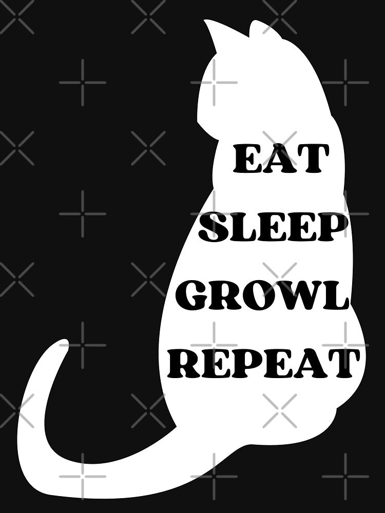 EAT SLEEP GROWL REPEAT - Funny Cat Pictures With Cat Sayings and Captions by FunnyCatsFam T-Shirts, Hoodie,... (Image 3)