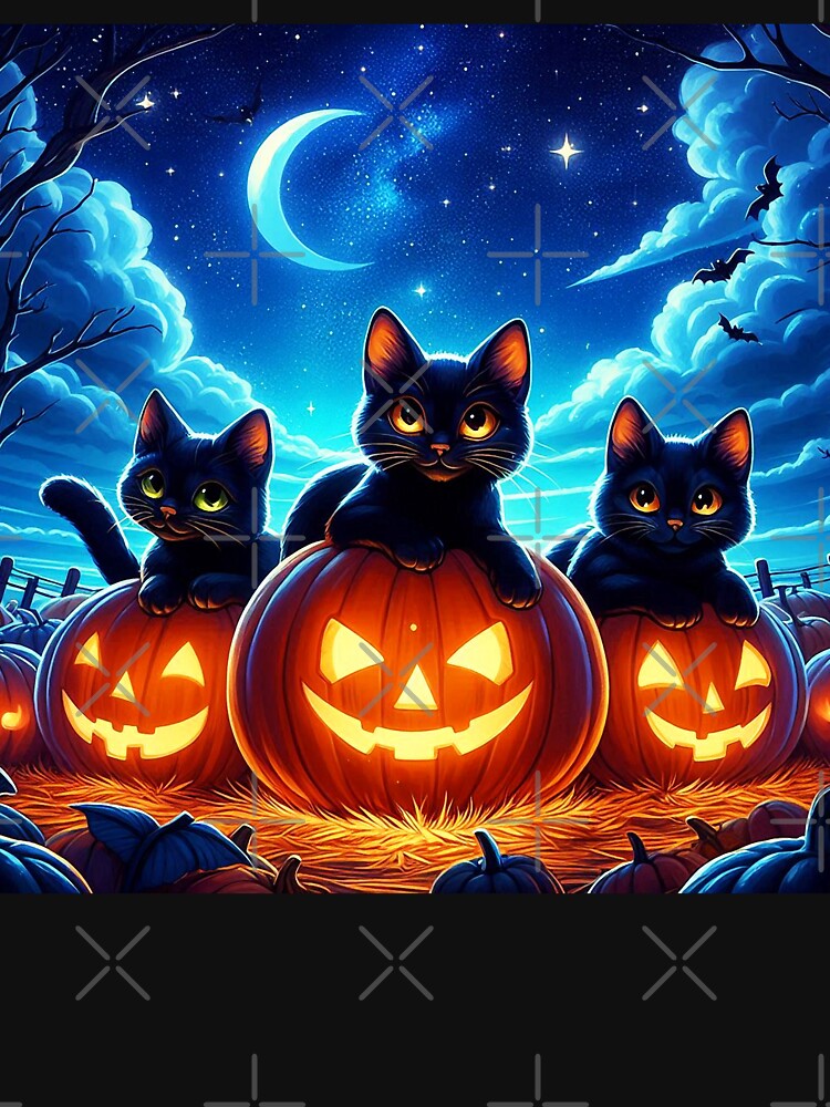 Black Cat Halloween Cat Lovers by PATTERN-ZART T-Shirts, Hoodie, Sweatshirt | BlankRebels.com (Image 3)
