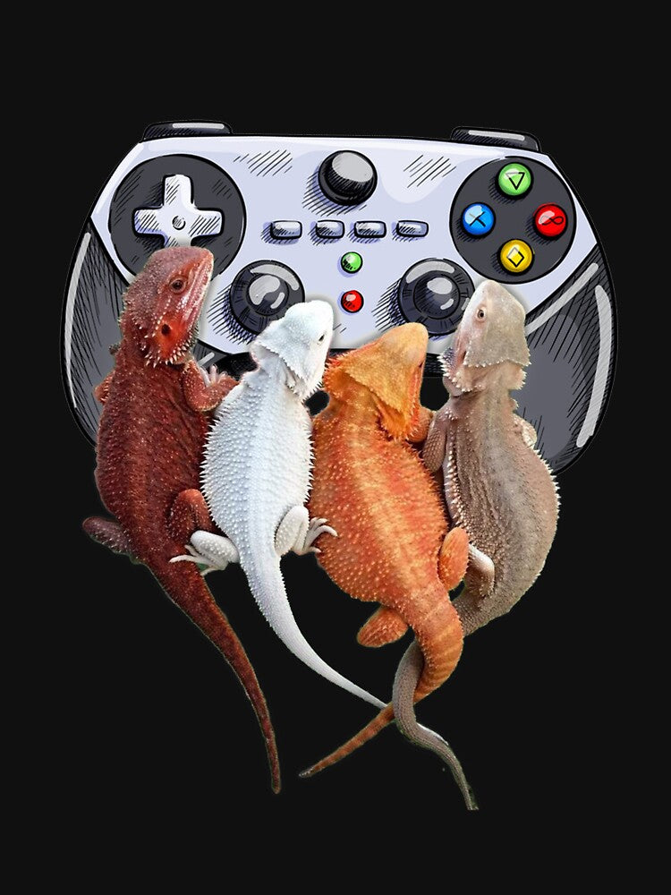 Bearded Dragon Playing Video Game Reptiles Pagona Gamers by Celinay99 T-Shirts, Hoodie, Sweatshirt (Image 3)