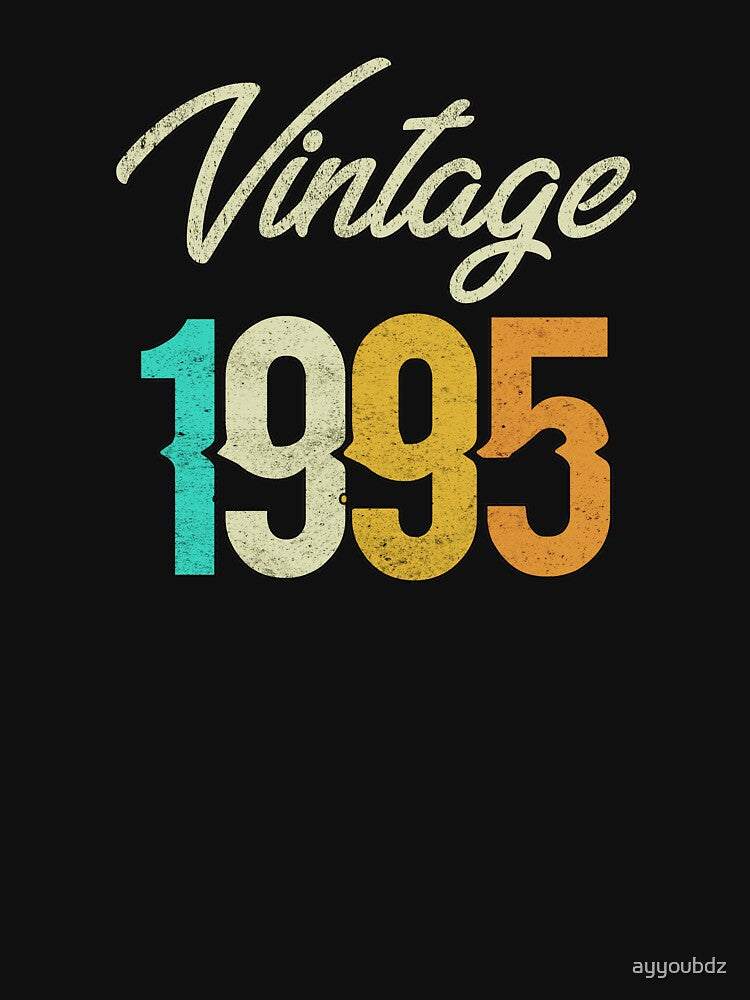 Born In 1995 25th Birthday Gift Retro 25 Years Old by ayyoubdz T-Shirts, Hoodie, Sweatshirt | BlankRebels.com (Image 3)
