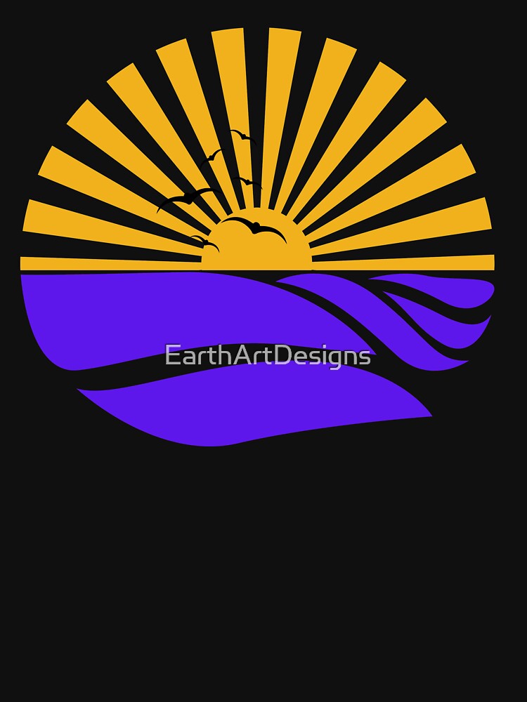 Yellow & Purple Beach Sunset Design by EarthArtDesigns T-Shirts, Hoodie, Sweatshirt | BlankRebels.com (Image 3)