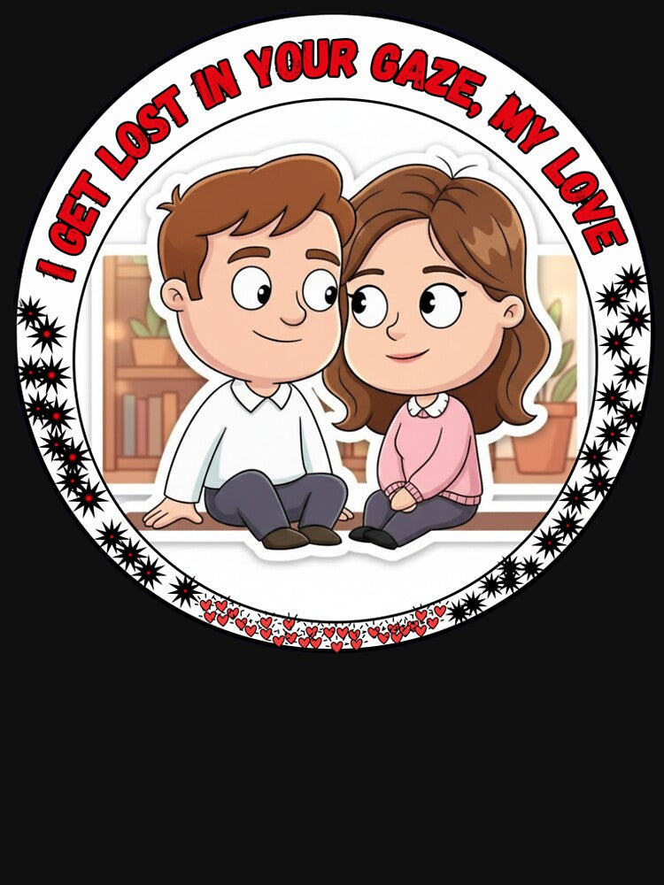 Cute Romantic Couple Illustration With Loving Gaze by XIloveyouX T-Shirts, Hoodie, Sweatshirt | BlankRebels.com (Image 2)