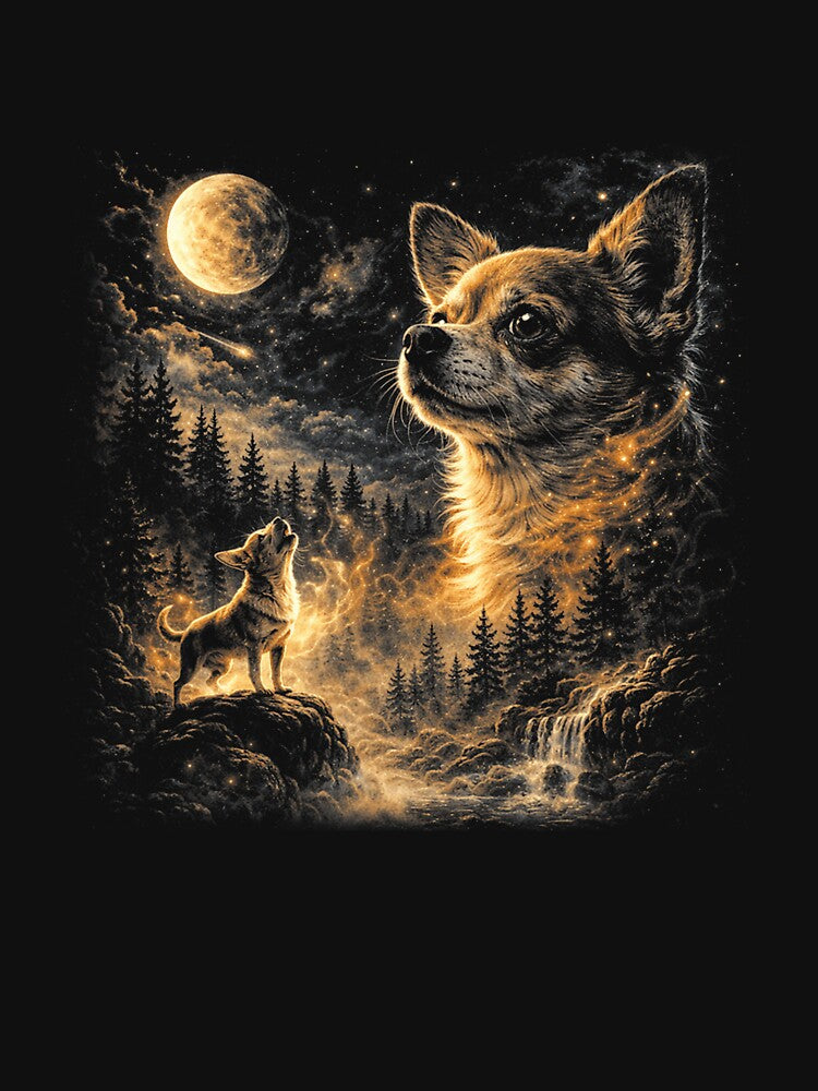 Chihuahua Howling to The Moon Vintage 90s Retro Animal by SerafinaCesari T-Shirts, Hoodie, Sweatshirt (Image 3)