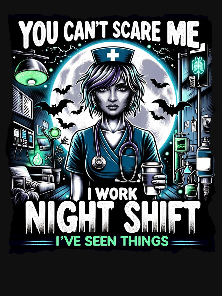 I Work Night Shift - Fearless AF Nurse by KZbubble T-Shirts, Hoodie, Sweatshirt | BlankRebels.com (Image 3)