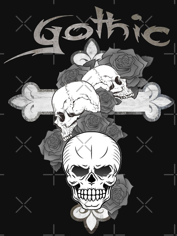 Gothic cross with skulls and flowers by Tokxin T-Shirts, Hoodie, Sweatshirt | BlankRebels.com (Image 3)