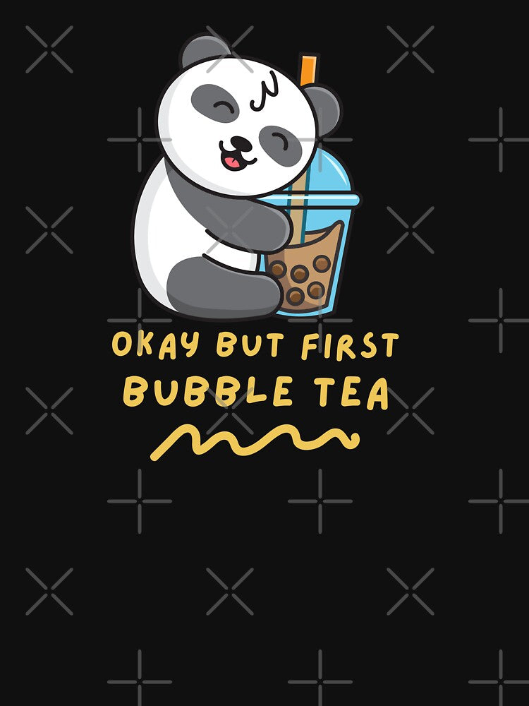 Okay But First Bubble Tea Cute Kawaii Bubble Tea Lover Panda by Artistusha T-Shirts, Hoodie, Sweatshirt (Image 3)