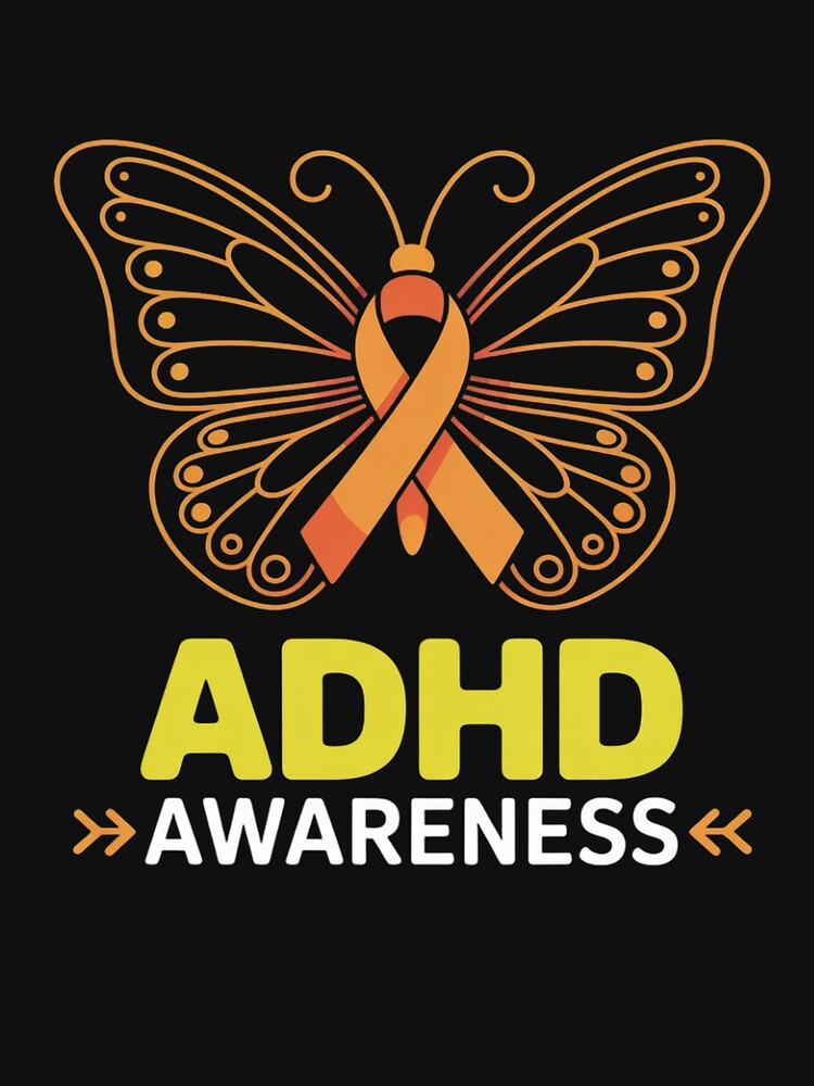 Butterfly ADHD Orange Ribbon ADD ADHD Awareness by KonopikaaArt T-Shirts, Hoodie, Sweatshirt | BlankRebels.com (Image 3)