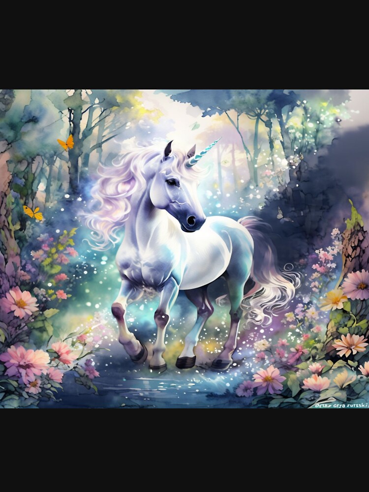 Enchanted Unicorn in a Luminous Forest by Collection de trésors T-Shirts, Hoodie, Sweatshirt | BlankRebels.com (Image 3)