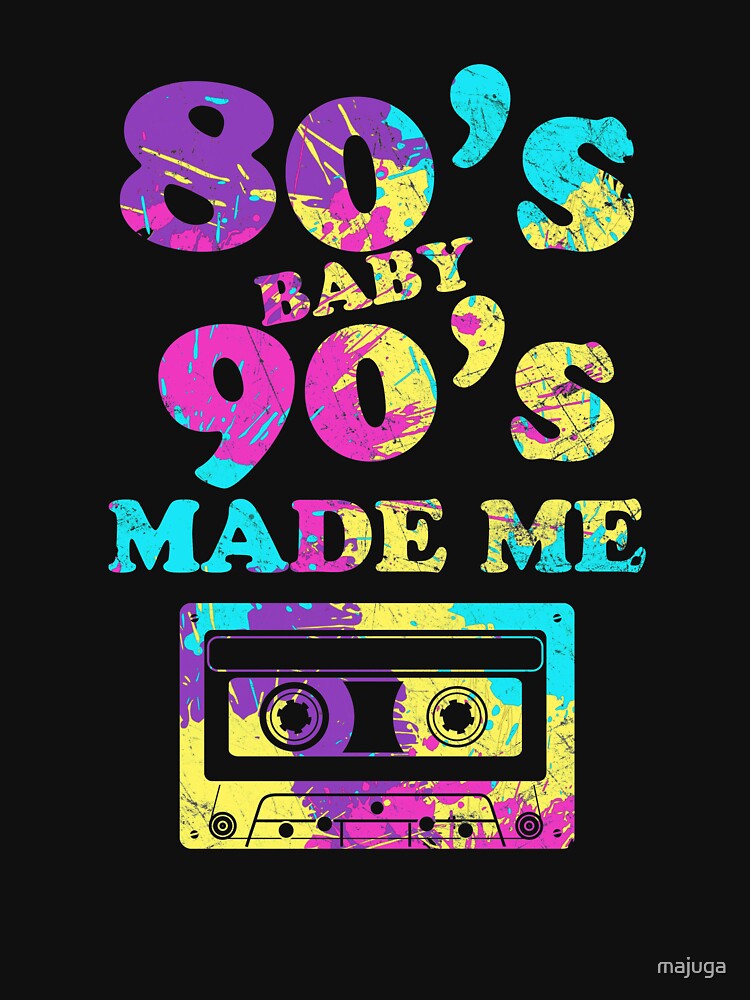 Retro 80s Baby 90s Made Me Vintage Graphic Tee Cassette by majuga Hoodie, Sweatshirt | BlankRebels.com (Image 3)