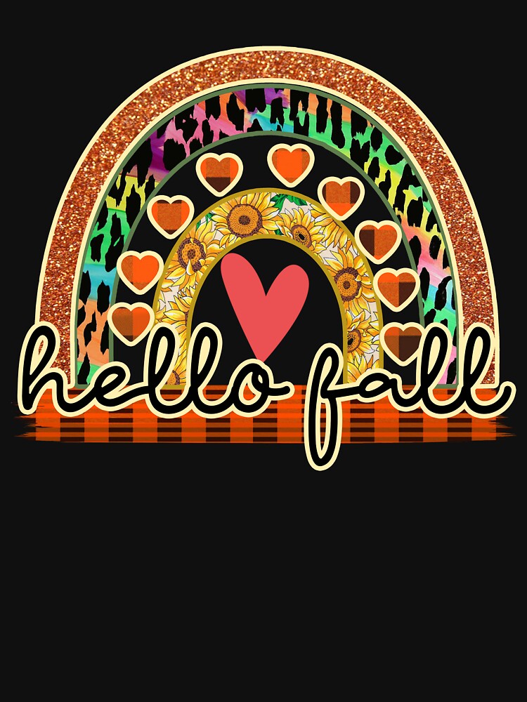 Hello Fall Funny Autumn Halloween by Teapot-art T-Shirts, Hoodie, Sweatshirt | BlankRebels.com (Image 3)