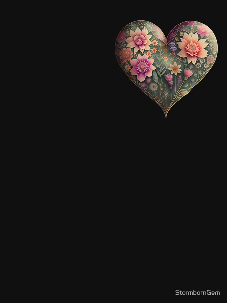 Vintage Floral Heart by StormbornGem T-Shirts, Hoodie, Sweatshirt | BlankRebels.com (Image 3)