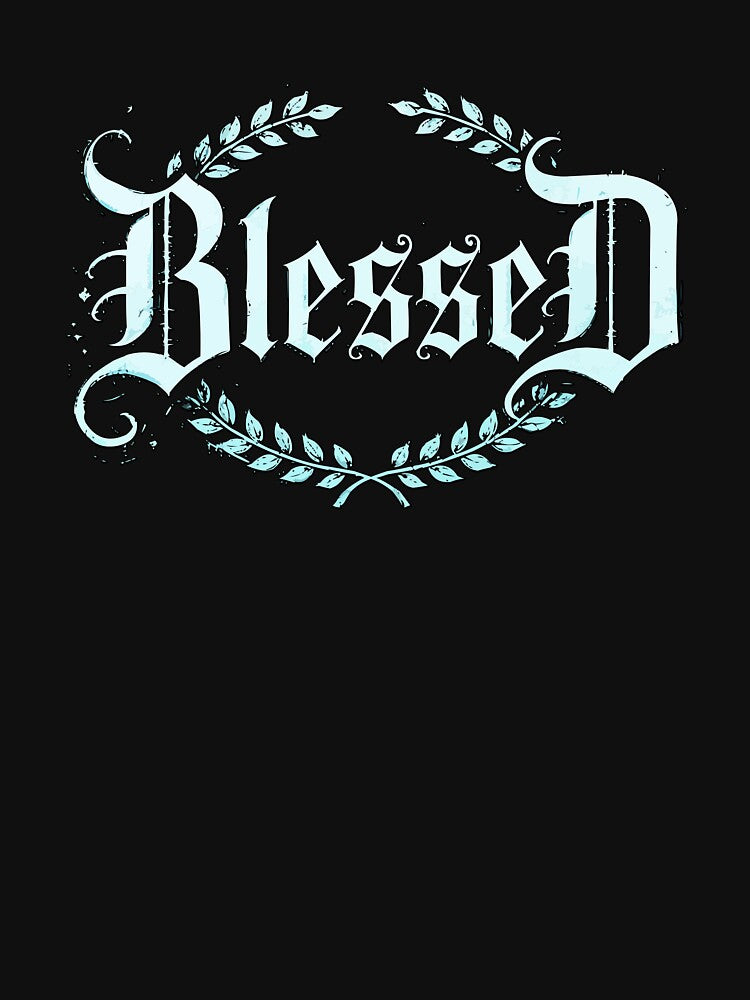 Gothic Blessed Calligraphy – Blackletter Typography Art by VikArtStudio T-Shirts, Hoodie, Sweatshirt (Image 3)