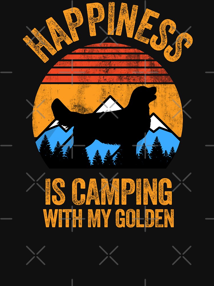 Vintage Happiness Is Camping With My Golden Retriever by Guarddogdrive T-Shirts, Hoodie, Sweatshirt (Image 3)
