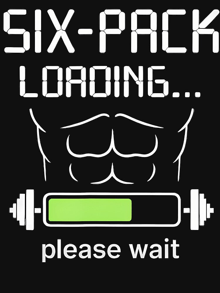 Six-Pack Loading Gym Humor Fitness Weightlifting by MargieLauren
