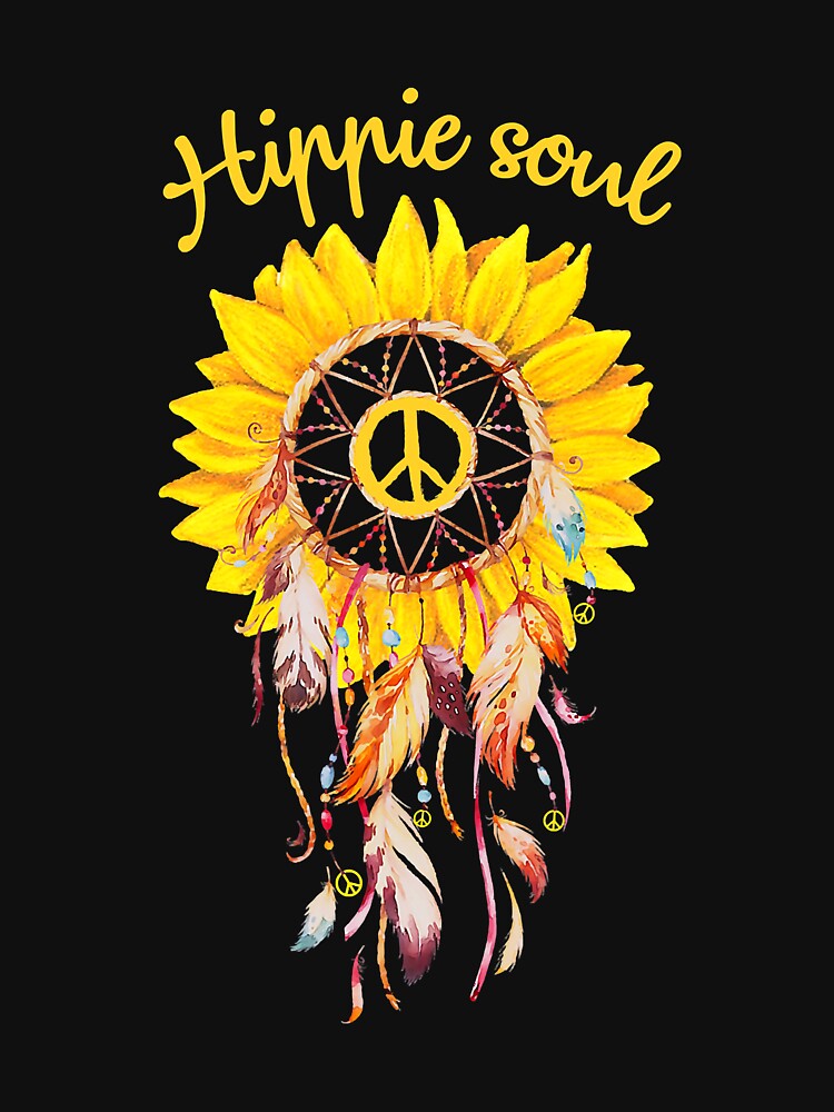 Hippie Soul With Dreamcatcher Sunflower Peace Sign by shannange T-Shirts, Hoodie, Sweatshirt | BlankRebels.com (Image 3)