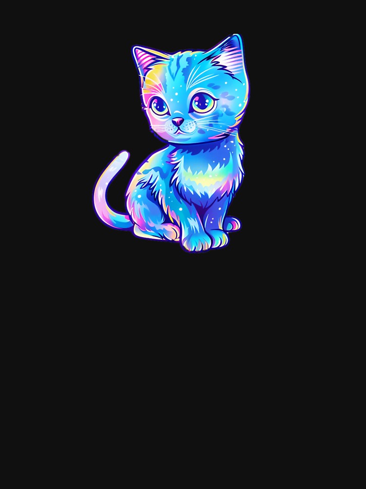 Galaxy Neon Cat Sticker by FlawlessDraft T-Shirts, Hoodie, Sweatshirt | BlankRebels.com (Image 3)