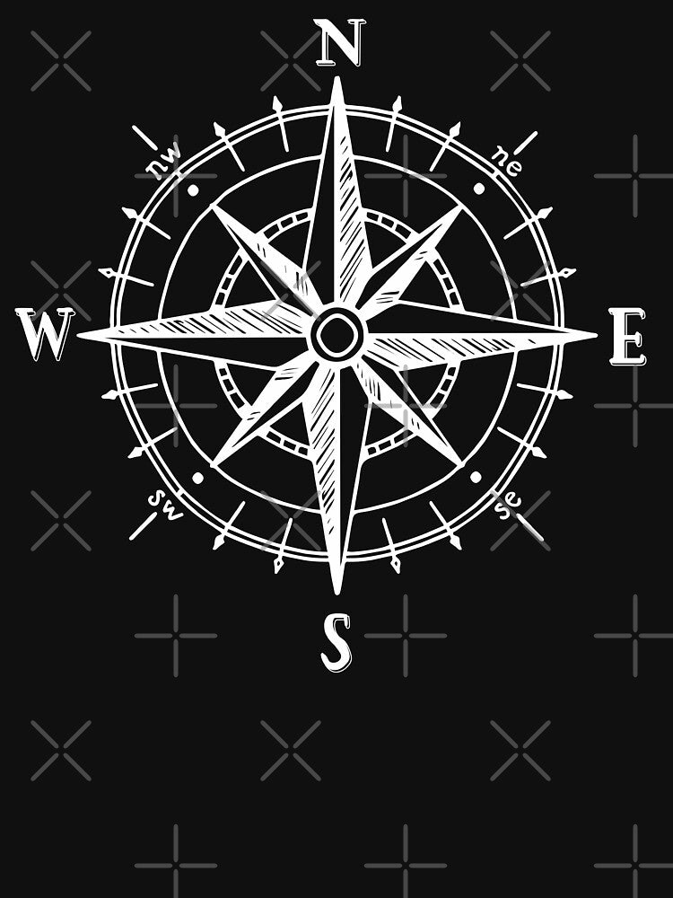 Vintage Compass Sailing Hiking Lover Gift for Camping Dad Husband Wife Mom Boy Girl by alenaz T-Shirts, Hoodie,... (Image 3)