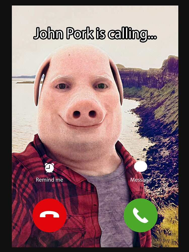 John Pork Is Calling Funny Answer Call Phone by RosannaArt
