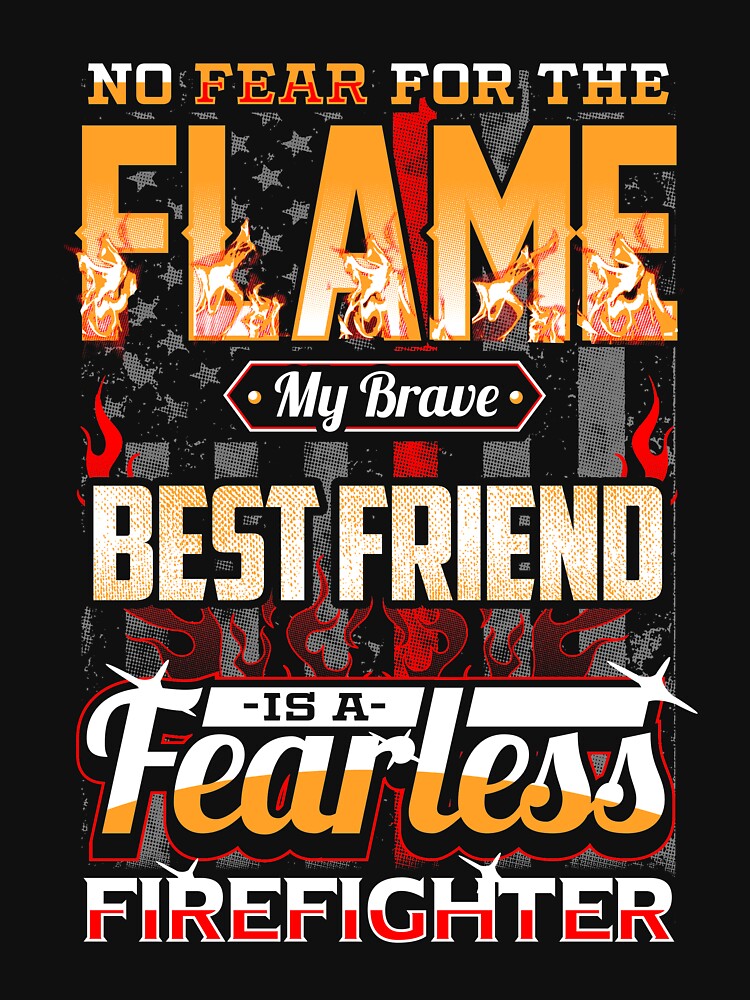 Best Friend Firefighter American Flag Shirt by Delightfully Cynical