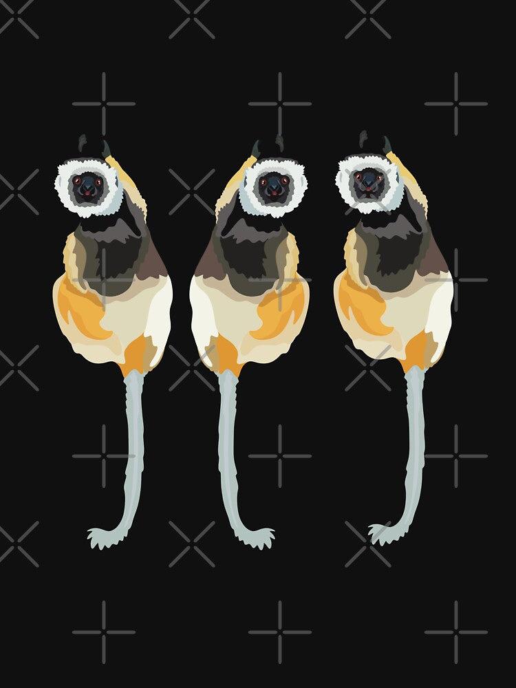 D is for Diademed Sifaka, Diademed Sifaka Illustration – Striking Madagascar Lemur Art for Wildlife Enthusiasts... (Image 3)