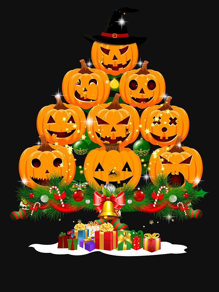 Pine Tree Pumpkin Funny Halloween Christmas by DNW-art T-Shirts, Hoodie, Sweatshirt | BlankRebels.com (Image 3)
