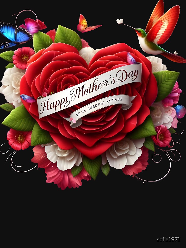 Flowers for Mother's Day 2024: 3d Heart by sofia1971 T-Shirts, Hoodie, Sweatshirt | BlankRebels.com (Image 3)