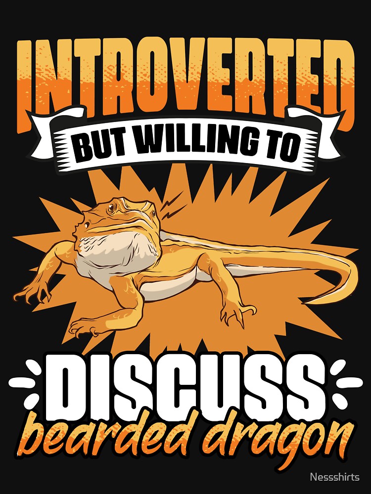 Introverted But Willing To Discuss Funny Bearded Dragon Pet by Nessshirts T-Shirts, Hoodie, Sweatshirt (Image 3)