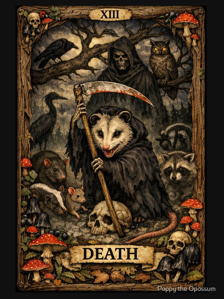 Death Opossum Tarot Card by Poppy the Opossum T-Shirts, Hoodie, Sweatshirt | BlankRebels.com (Image 3)