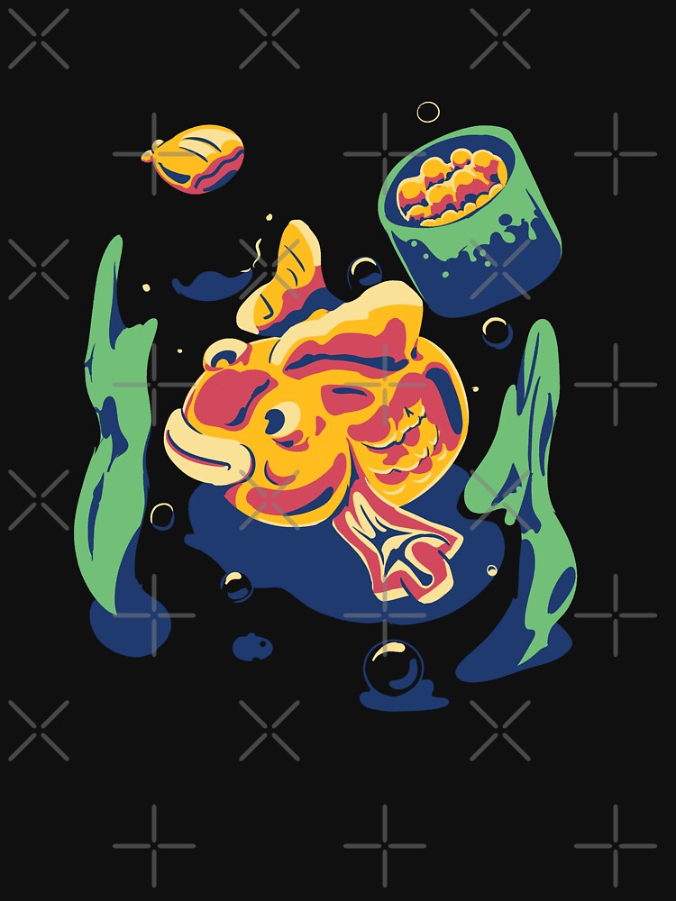 Colorful Koi Fish Sushi Illustration – Japanese Food Art Design T-Shirt by Manusia Korek Hoodie, Sweatshirt (Image 3)