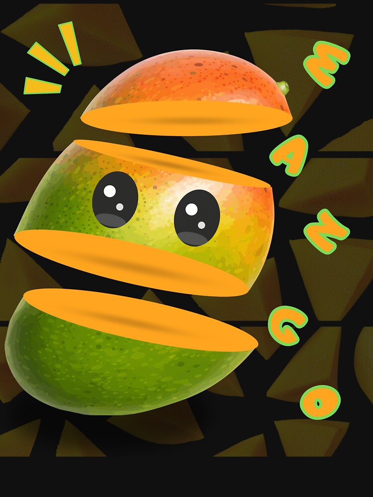 Kawaii Sliced Mango Character - Cute Fruit Art by MikesLab T-Shirts, Hoodie, Sweatshirt | BlankRebels.com (Image 3)