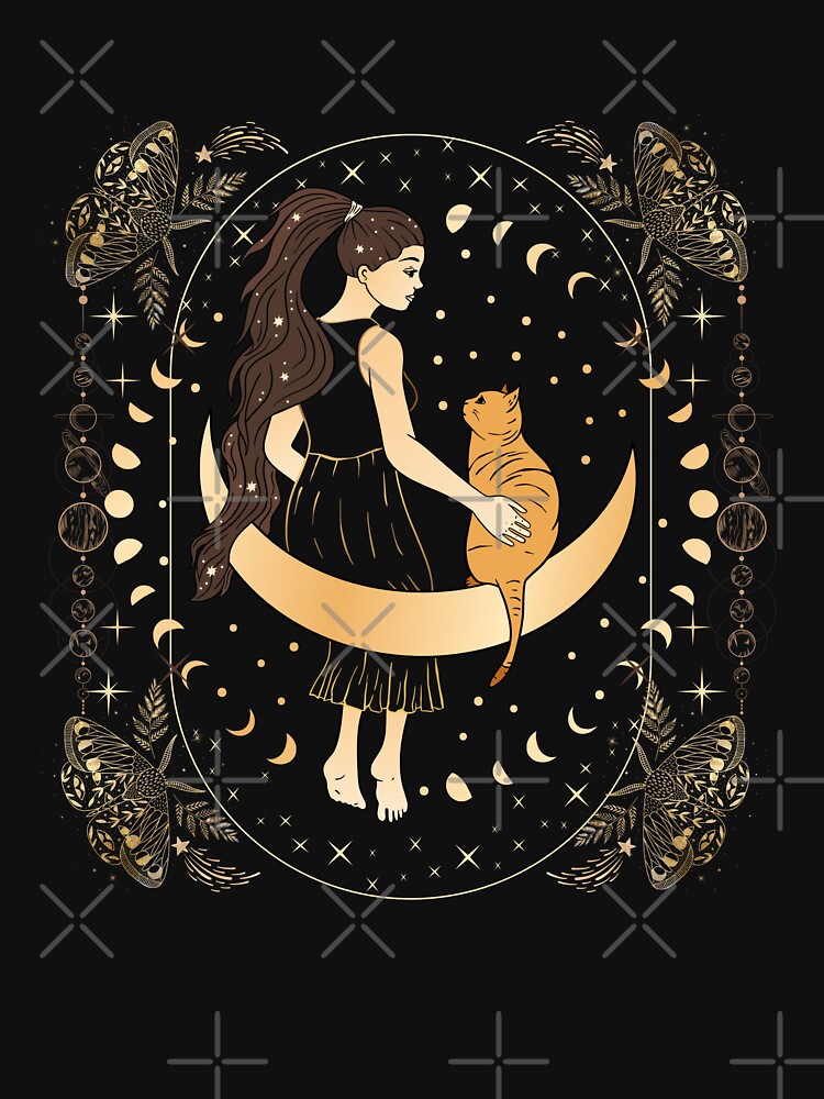 Celestial lady with cat by ArtAngiTresors T-Shirts, Hoodie, Sweatshirt | BlankRebels.com (Image 3)