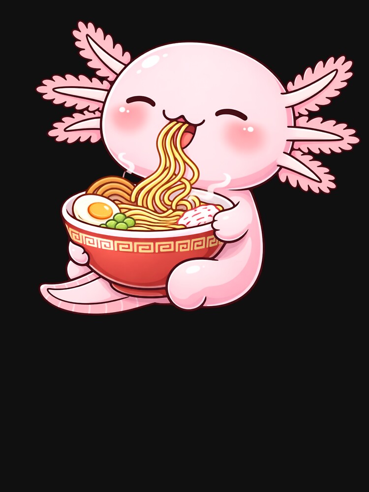 Ramen Lover Axolotl – Cute Kawaii Axolotl Eating Ramen Chibi Anime Art by ColorSplash123 T-Shirts, Hoodie,... (Image 3)